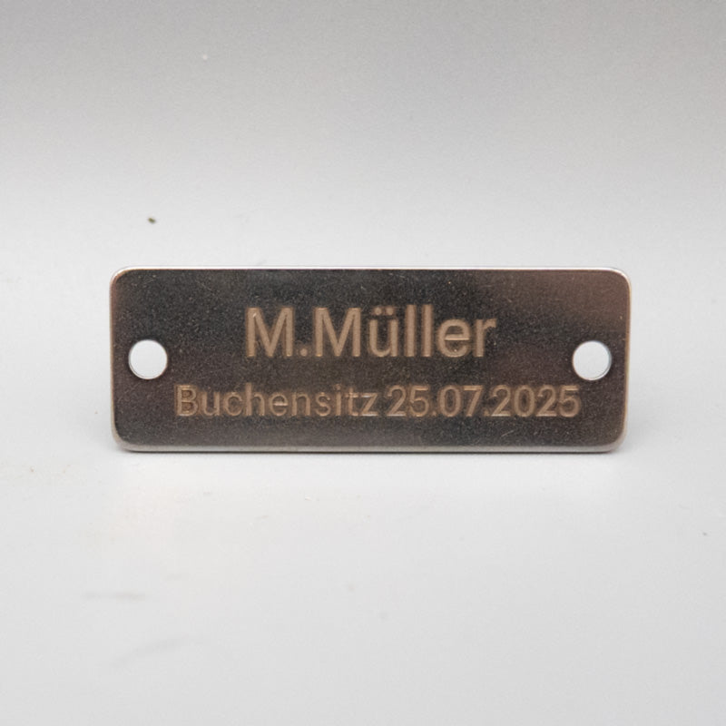 Gravurplatte Edelstahl rechteckig – persönliche Erinnerung für dein Trophäenbrett