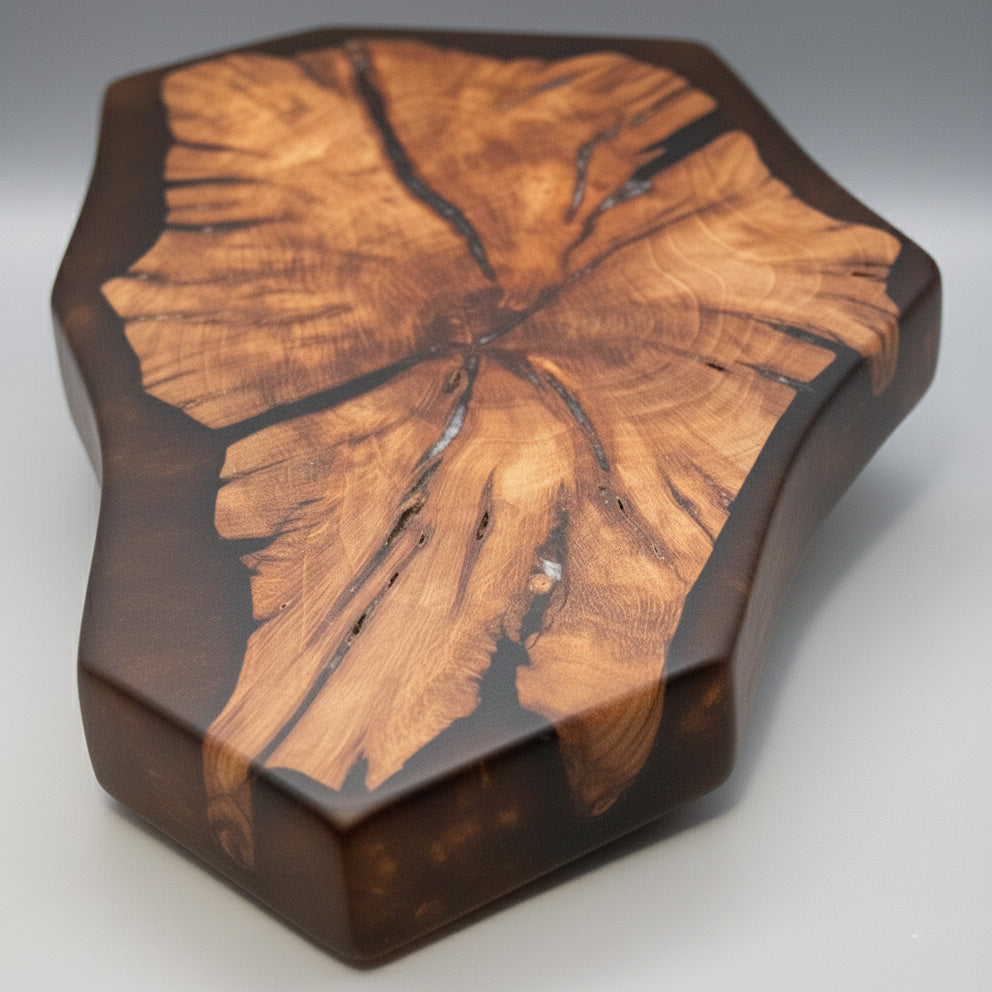 Rehbockbrett - Eichen-Wurzelholz mit Epoxidharz